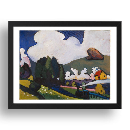  Landscape near Murnau with Locomotive 1909 by Wassily Kandinsky, 17x13" Frame