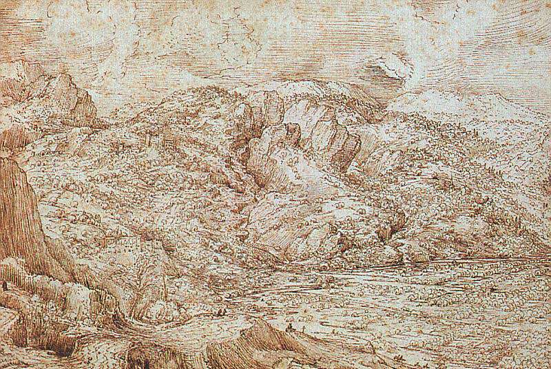 Landscape of the Alps, vintage artwork by Pieter Bruegel the Elder, A3 (16x12") Poster Print