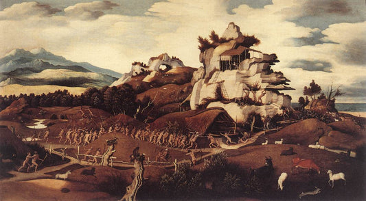 Landscape with an Episode from the Conquest of the America's, vintage artwork by Jan Mostaert, A3 (16x12") Poster Print