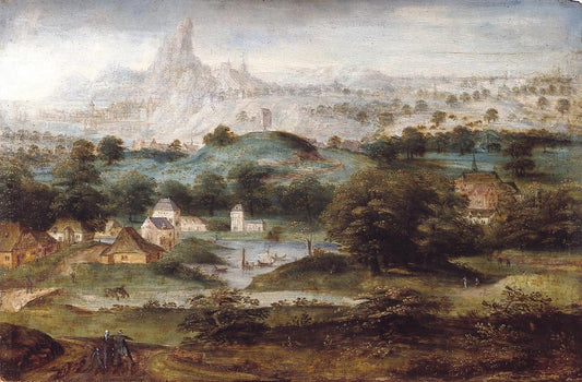 Landscape with Hagar, vintage artwork by Herri met de Bles, A3 (16x12") Poster Print
