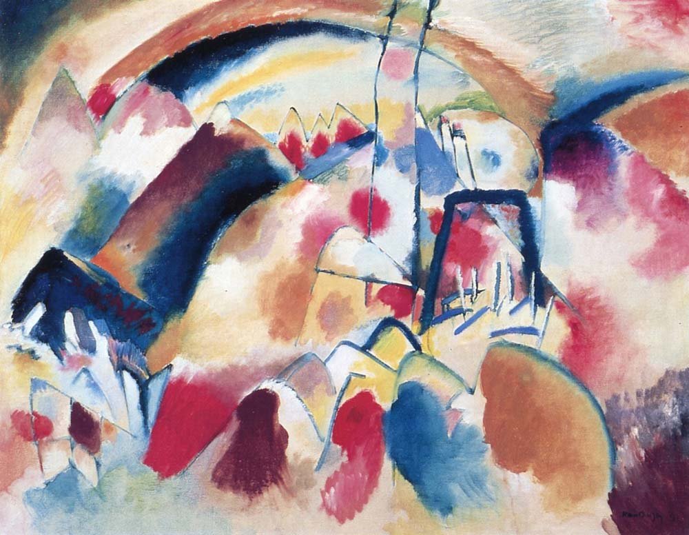 Landscape with Red Spots - Wassily Kandinsky -1913 by Wassily Kandinsky, 23x16"( A2 size ) Poster Print