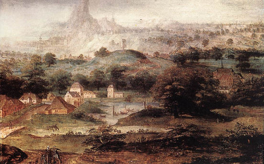 Landscape with the Banishment of Hagar, vintage artwork by Herri met de Bles, A3 (16x12") Poster Print