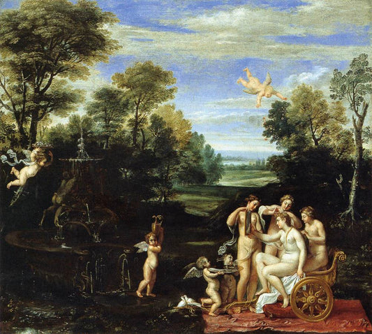 Landscape with the Toilet of Venus, vintage artwork by Annibale Carracci, A3 (16x12") Poster Print