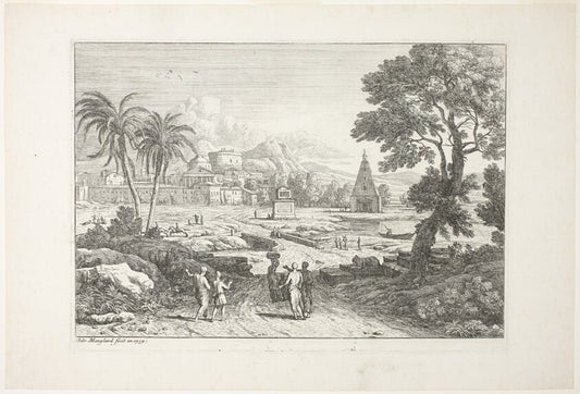 Landscape with Two Palms by  Adrien Manglard, 23x16"( A2 size) Poster Print