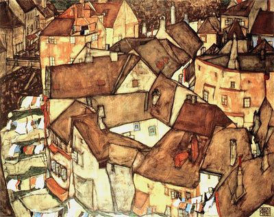 landscape2, landscape by Egon Schiele, 12x8" (A4) Poster