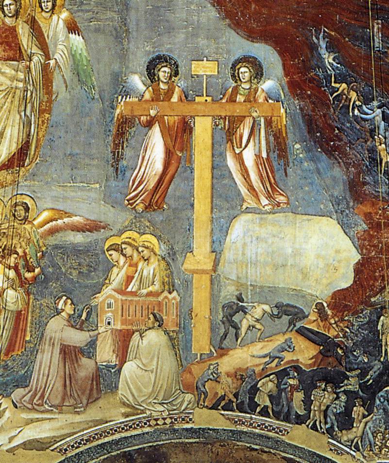 Last Judgment (detail 10), vintage artwork by Giotto, 12x8" (A4) Poster