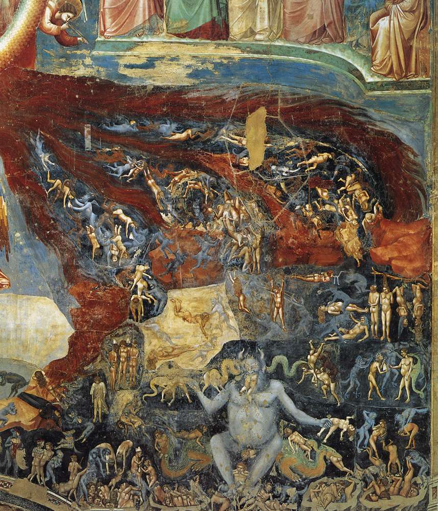 Last Judgment (detail 11), vintage artwork by Giotto, 12x8" (A4) Poster