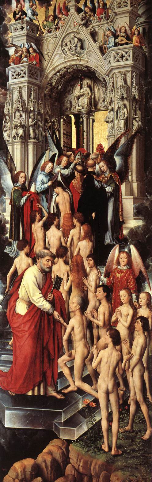 Last Judgment Triptych (left wing), vintage artwork by Hans Memling, A3 (16x12") Poster Print
