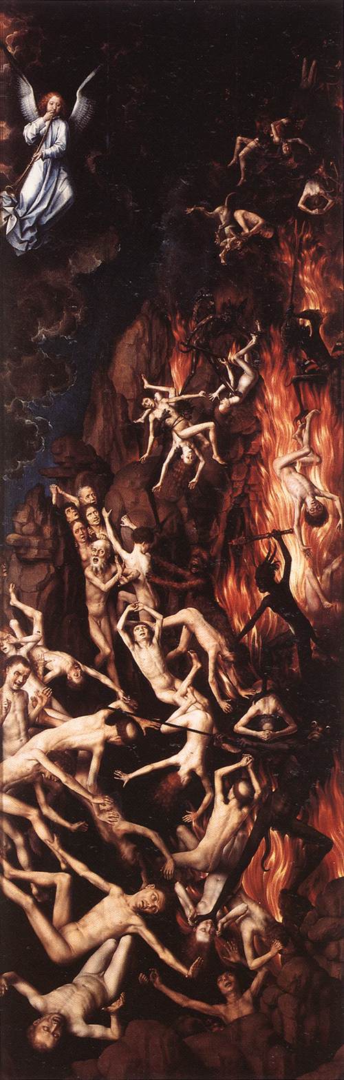 Last Judgment Triptych [right wing], vintage artwork by Hans Memling, A3 (16x12") Poster Print