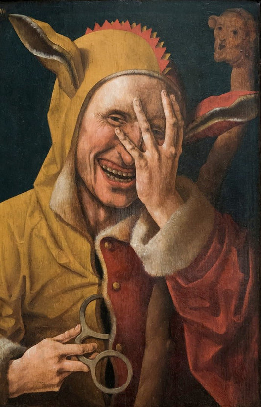 Laughing Fool, vintage artwork by Attributed to Jacob Cornelisz. van Oostsanen, A3 (16x12") Poster Print