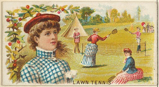 :Lawn Tennis from the Games and Sports series for Old Judge Cigarettes 1889, vintage artwork, 16x12"(A3) Poster Print