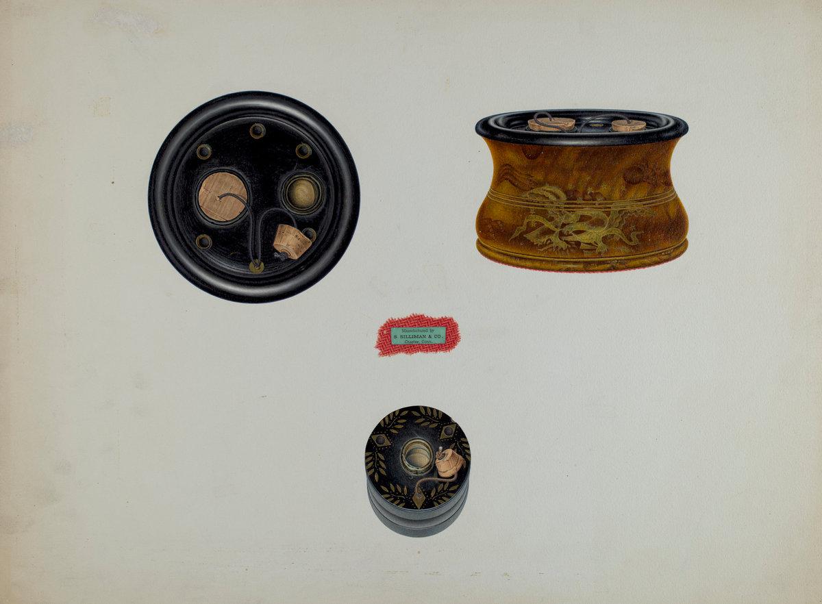 Lawrence Flynn:Stencilled Inkwells,16x12"(A3) Poster