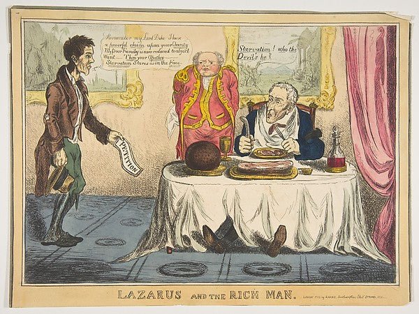 Lazarus and the Rich Man 1830-Anonymous, British, 19th cent, vintage art, A3 (16x12") Poster Print