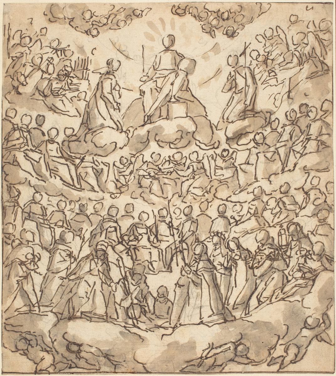 Lazzaro Tavarone:The Blessed in Paradise with the Virgin and,16x12"(A3) Poster