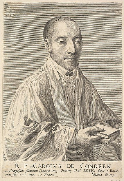 Le Père Charles de Condren-Claude Mellan , vintage art, A3 (16x12") Poster Print