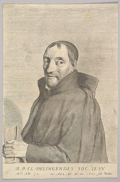 Le Père Claude de Lingendes 1661-Claude Mellan , vintage art, A3 (16x12") Poster Print
