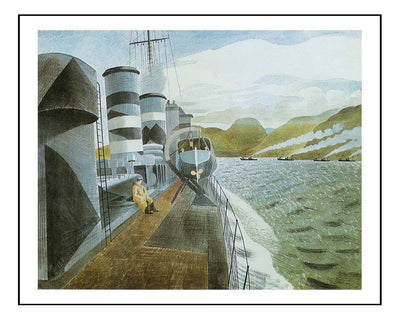 Leaving Scapa Flow Orkney  by Eric Ravilious, A4 size (8.27 × 11.69 inches) Poster