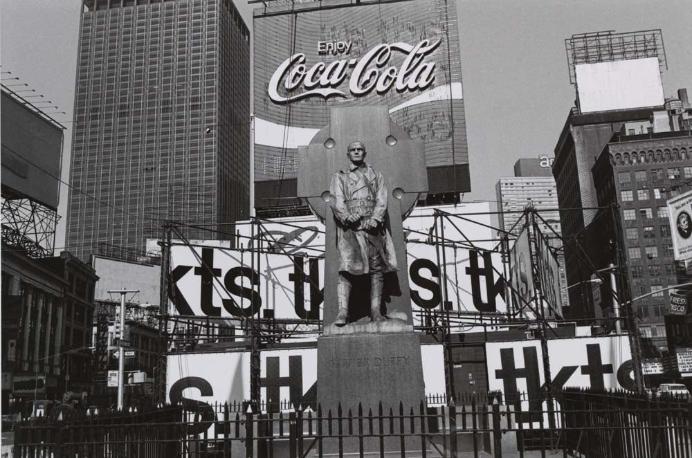 Lee Friedlander - Father Duffy. Times Square New York City, vintage historic photograph, modern poster print