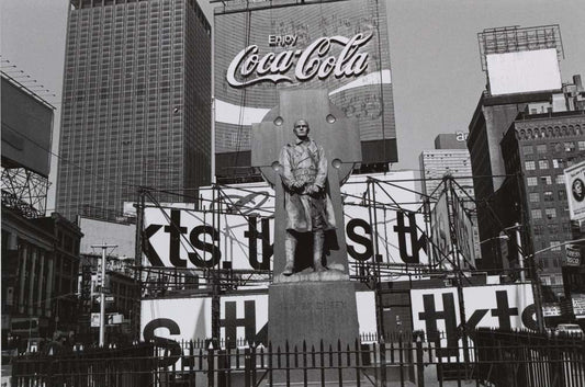 Lee Friedlander - Father Duffy. Times Square New York City, vintage historic photograph, modern poster print