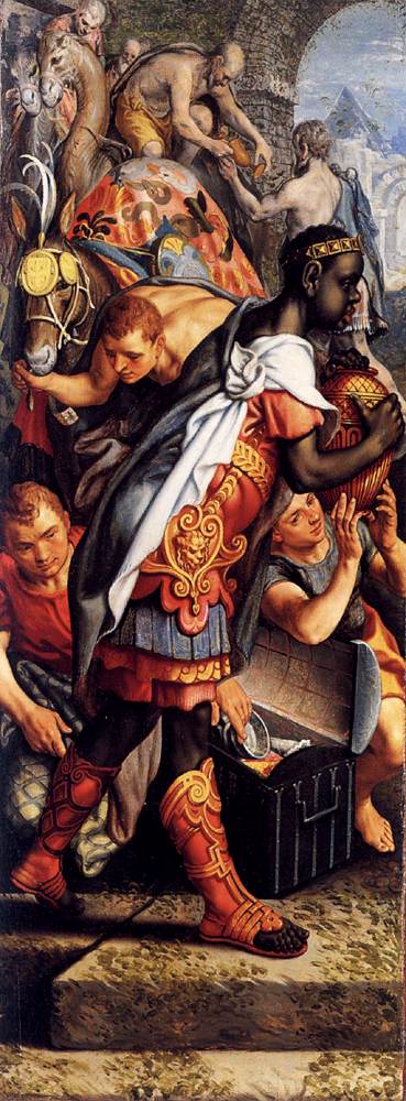 Left Wing of Triptych: Adoration of the Magi, vintage artwork by Pieter Aertsen, A3 (16x12") Poster Print