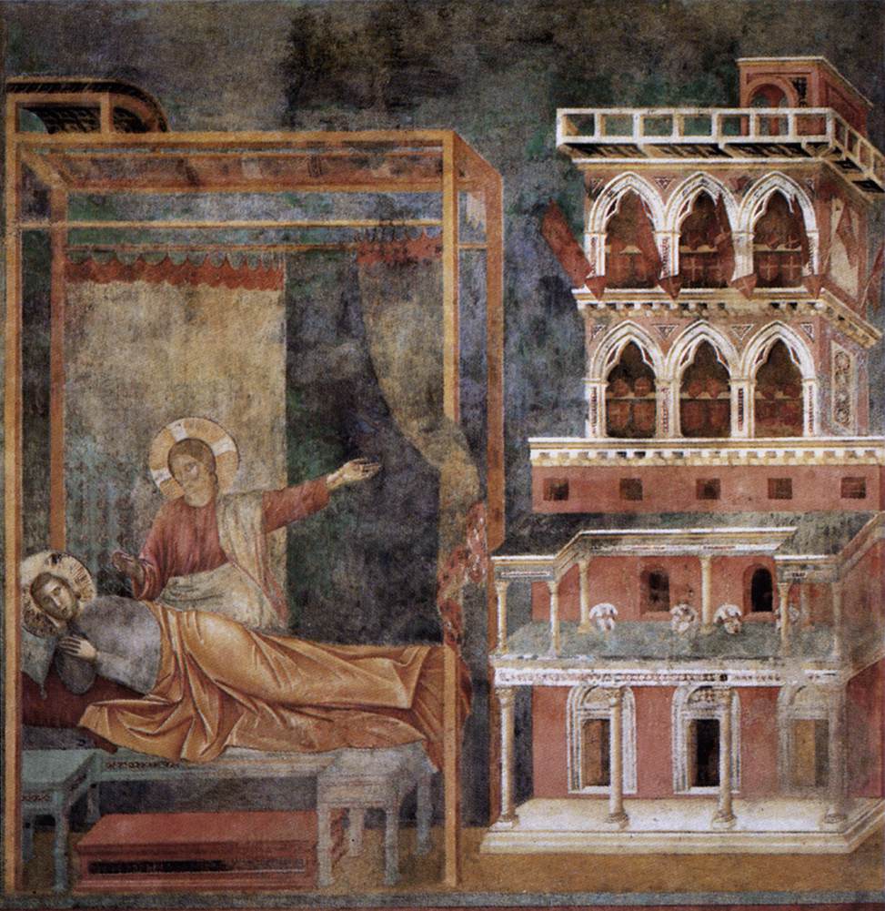 Legend of St Francis: 3. Dream of the Palace (Upper Church, San Francesco, Assisi), vintage artwork by Giotto, A3 (16x12") Poster Print