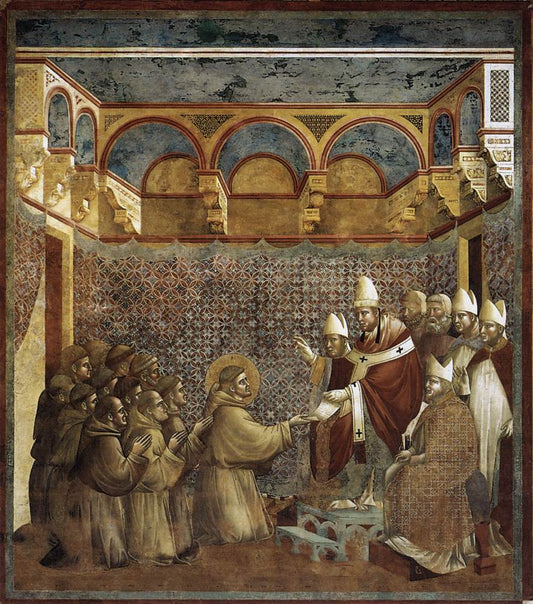 Legend of St Francis: 7. Confirmation of the Rule (Upper Church, San Francesco, Assisi), vintage artwork by Giotto, A3 (16x12") Poster Print