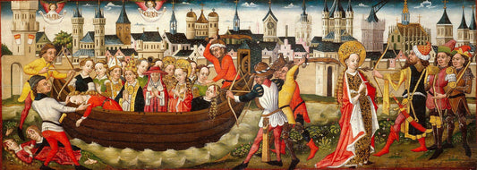 Legend of St Ursula: Return to Basel, vintage artwork by German School 15th Century - Unknown, A3 (16x12") Poster Print