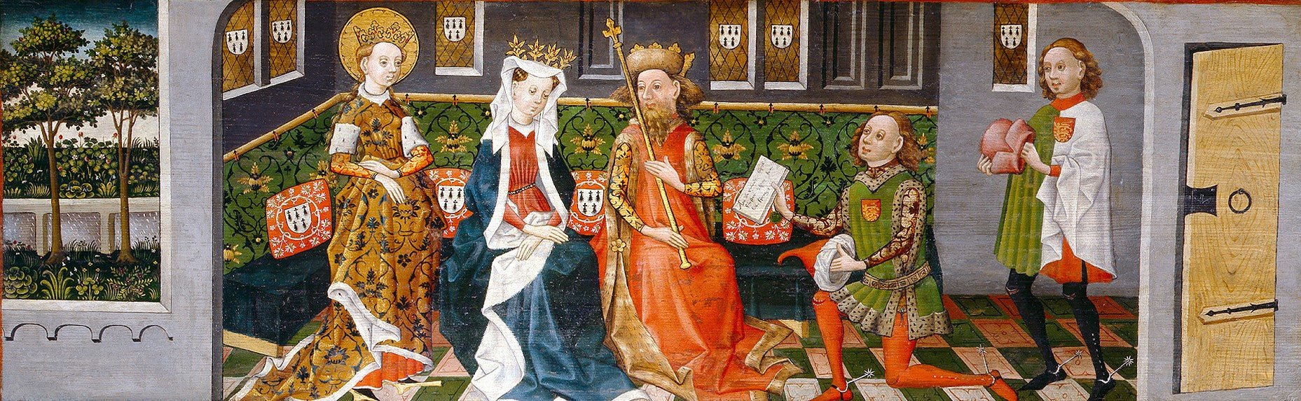 Legend of St Ursula: The Parents Give the Envoys their Consent, vintage artwork by German School 15th Century - Unknown, A3 (16x12") Poster Print