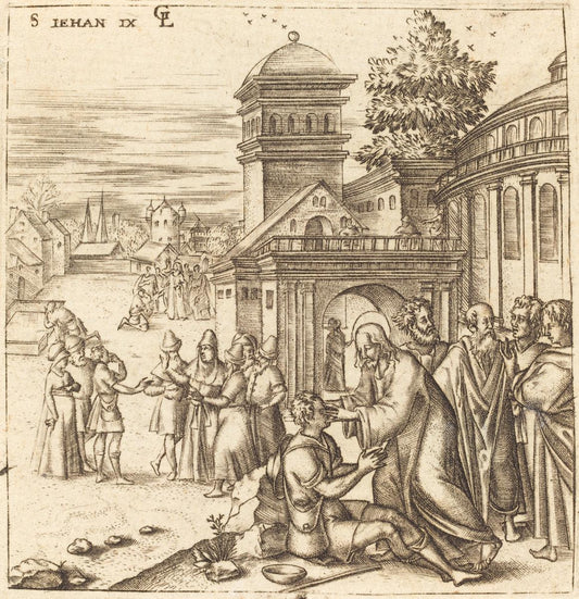 Léonard Gaultier:A Man Born Blind Receives Sight,16x12"(A3) Poster