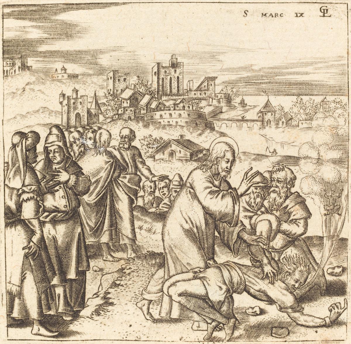 Léonard Gaultier:Christ Heals the Epileptic Boy,16x12"(A3) Poster