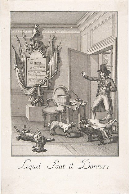 Lequel Faut-il Donner? 1797-Anonymous, French, 18th cent, vintage art, A3 (16x12") Poster Print