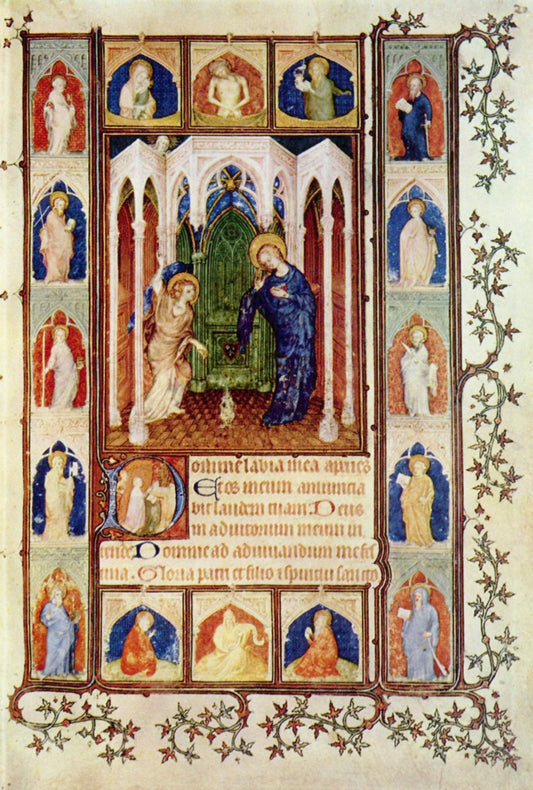 Les Petites Heures de Jean de Berry ~ Annunciation, vintage artwork by Jacquemart de Hesdin, A3 (16x12") Poster Print