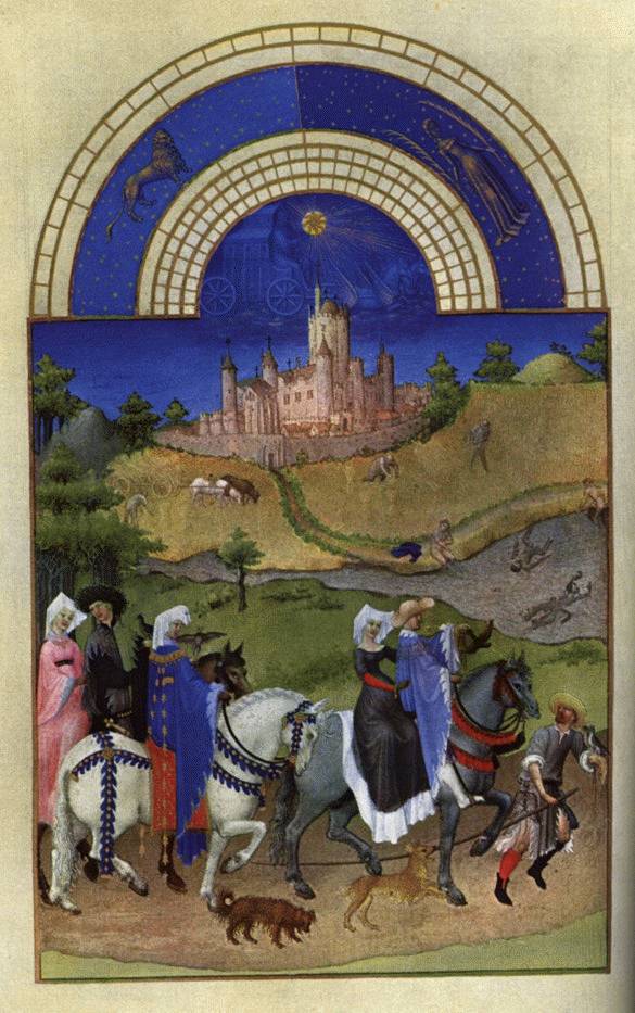 Les Tres Riches Heures du duc de Berry: août, vintage artwork by Limbourg brothers, A3 (16x12") Poster Print