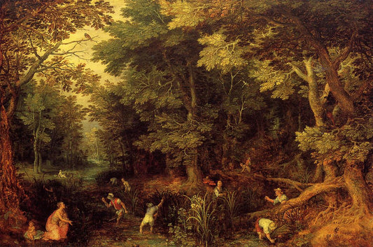 Leto and the Lycean Peasants, vintage artwork by Jan Brueghel the Elder, 12x8" (A4) Poster
