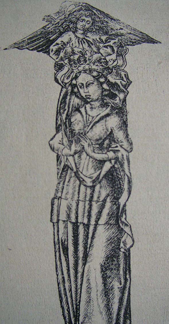 Letter I, vintage artwork by Master E.S., A3 (16x12") Poster Print