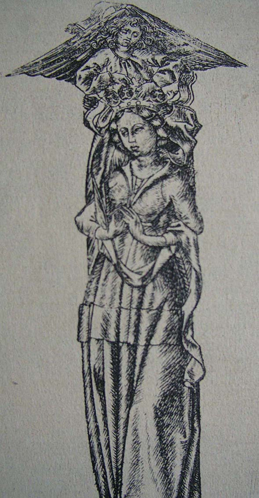 Letter I, vintage artwork by Master E.S., A3 (16x12") Poster Print