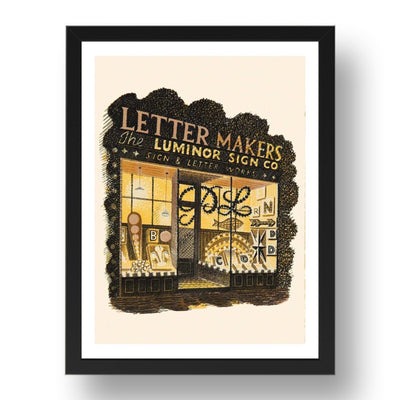 letter maker by Eric Ravilious, 17x13" Frame