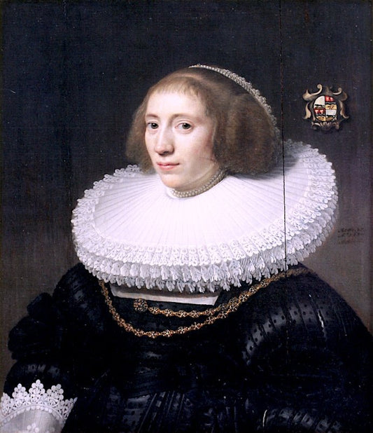 Levina Ockers, vintage artwork by Michiel Jansz. van Mierevelt, 12x8" (A4) Poster