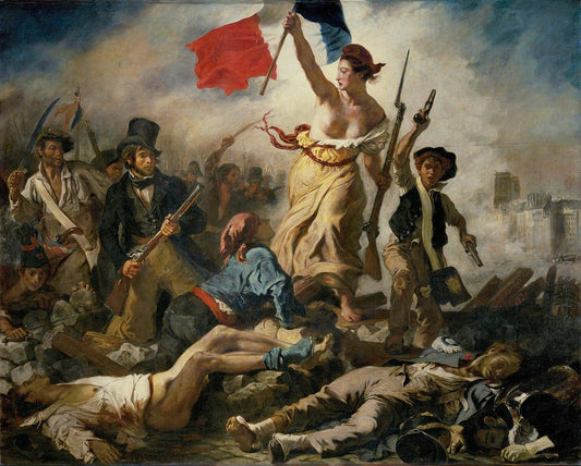 Liberty Leading the People by Eugene Delacroix, vintage art, modern poster print