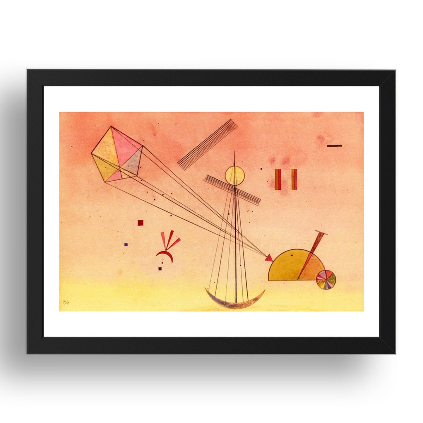 Light Attachment  1928 by Wassily Kandinsky, 17x13" Frame