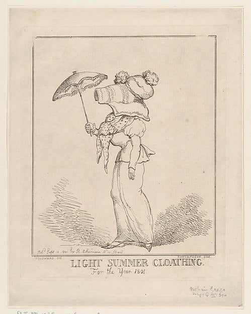Light Summer Cloathing [sic] September 10, 1801-Thomas Rowland, vintage art, A3 (16x12") Poster Print