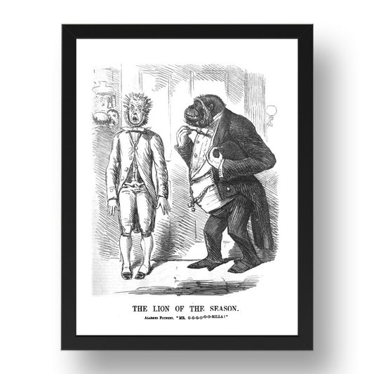 LIONOFTHESEASON, vintage historic poster in 17x13"(A3) Frame