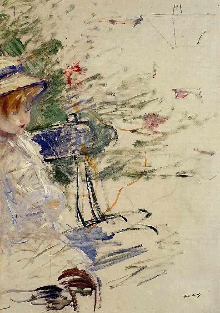 Little Girl in a Garden - 1884 - by Berthe Morisot, vintage art, modern poster print