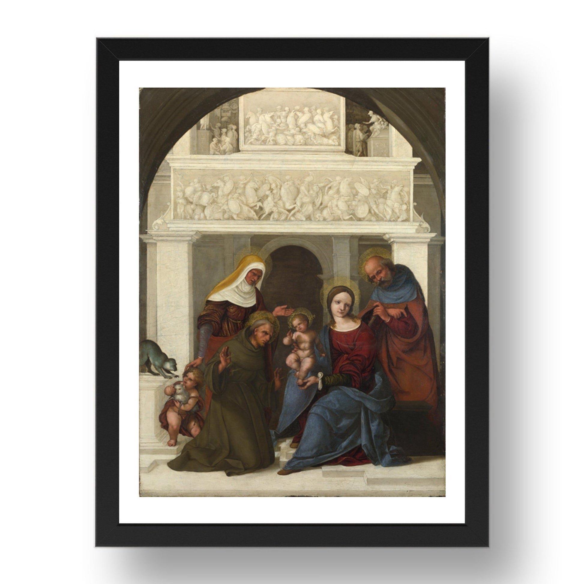 Lodovico Mazzolino: The Holy Family with Saint Francis, Poster in 17x13"(A3) Frame