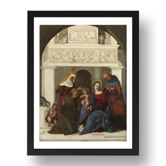 Lodovico Mazzolino: The Holy Family with Saint Francis, Poster in 17x13"(A3) Frame