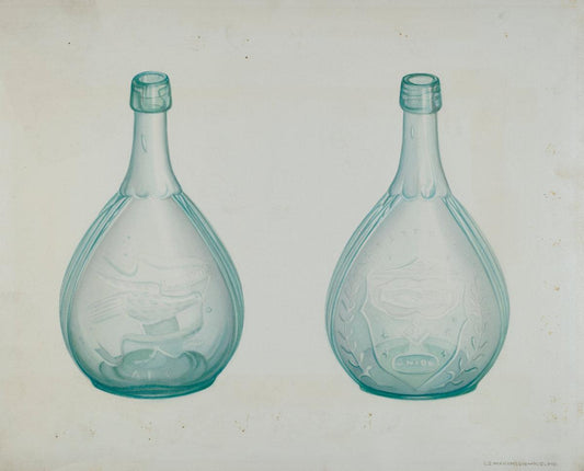 Loraine Makimson:Green Whiskey Bottle,16x12"(A3) Poster