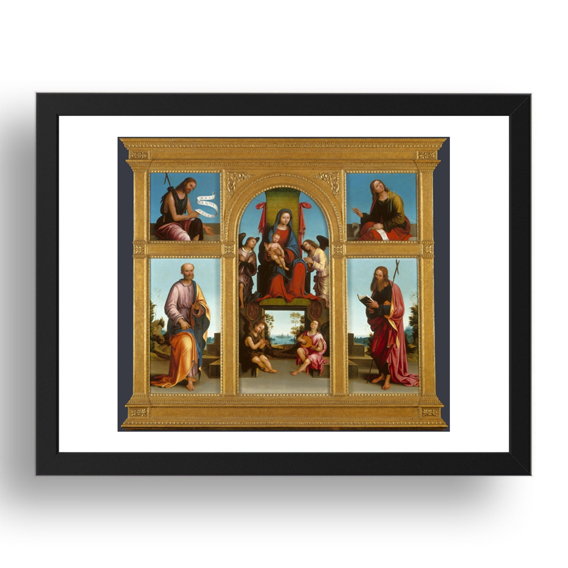 Lorenzo Costa: High Altarpiece, Oratory of S. Pietro in Vincoli, Poster in 17x13"(A3) Frame