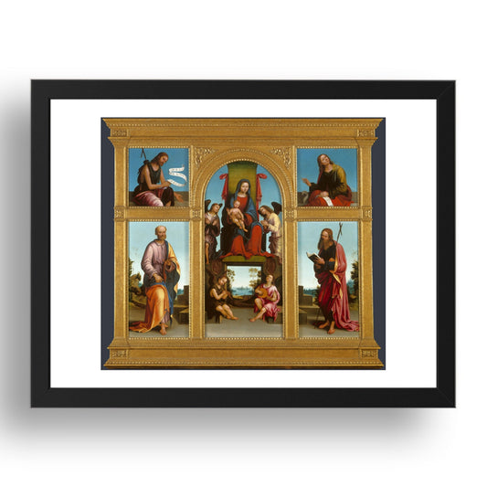 Lorenzo Costa: High Altarpiece, Oratory of S. Pietro in Vincoli, Poster in 17x13"(A3) Frame