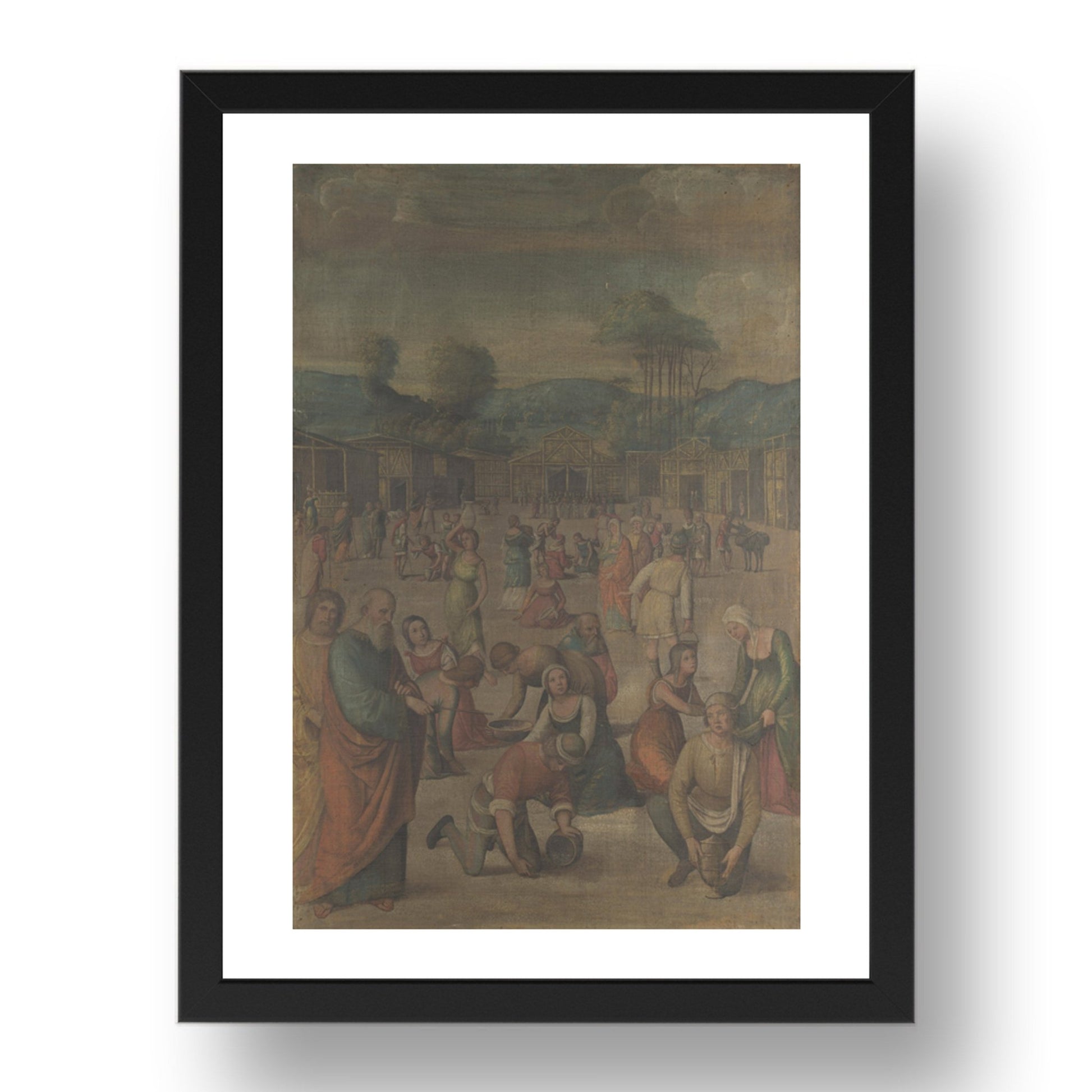 Lorenzo Costa: The Story of Moses (The Israelites gathering Manna), Poster in 17x13"(A3) Frame