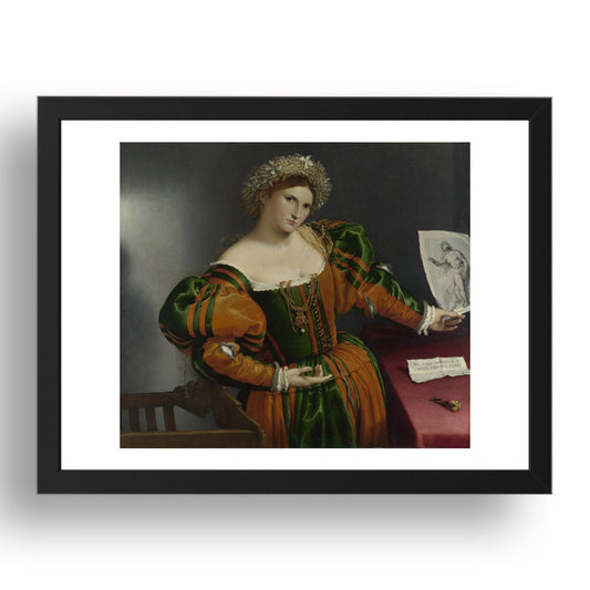 Lorenzo Lotto: Portrait of a Woman inspired by Lucretia, Poster in 17x13"(A3) Frame
